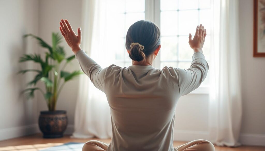 Hold the Mirror exercise for arm flexibility