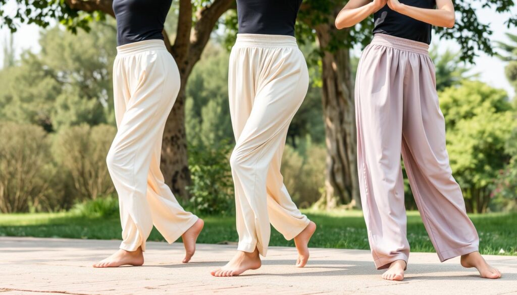 Tai chi pants with movement-friendly designs