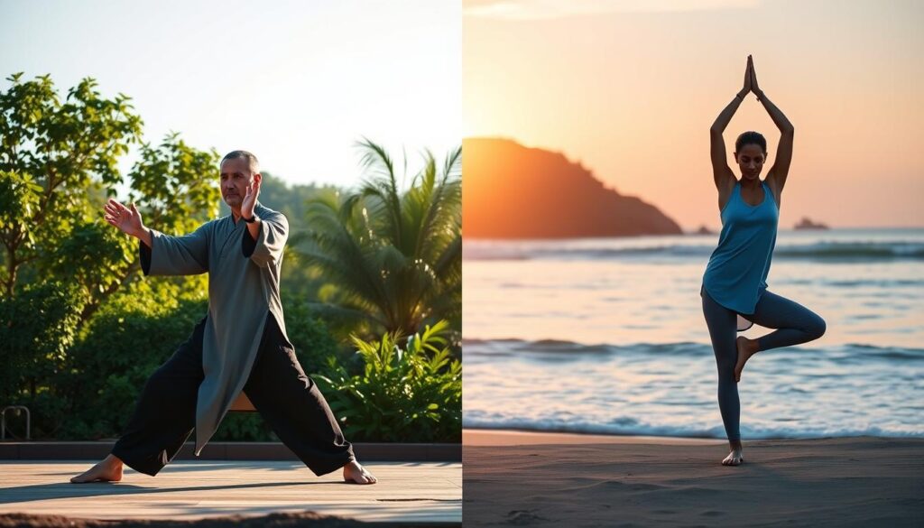 Tai Chi and Yoga exercise comparison