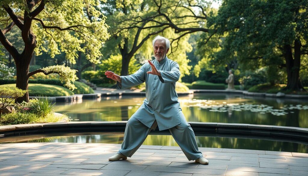 Tai chi flexibility exercise Needle at Sea Bottom