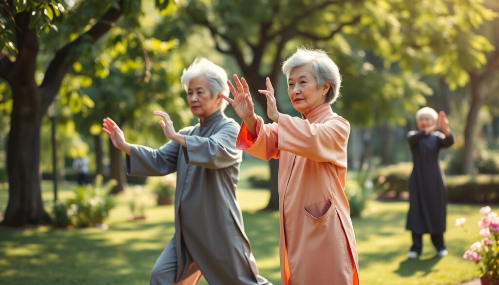 Tai chi for seniors practicing Wu Style